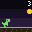 Dino Runner running on a 32×32 LED panel