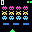 Invaders running on a 32×32 LED panel
