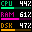 System Monitor running on a 32×32 LED panel