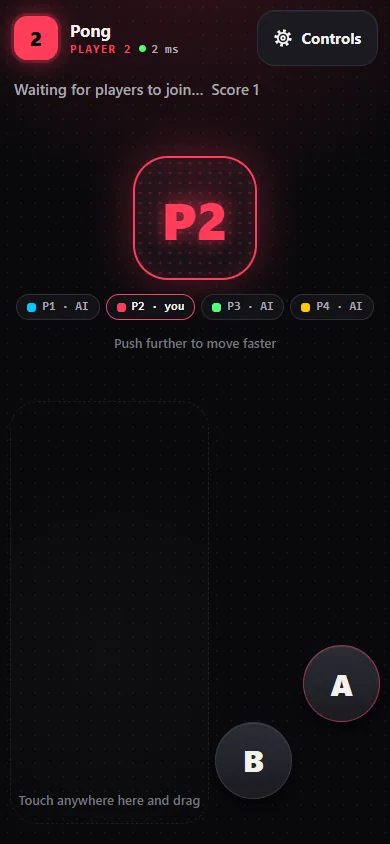 The phone game controller with a d-pad and A/B buttons
