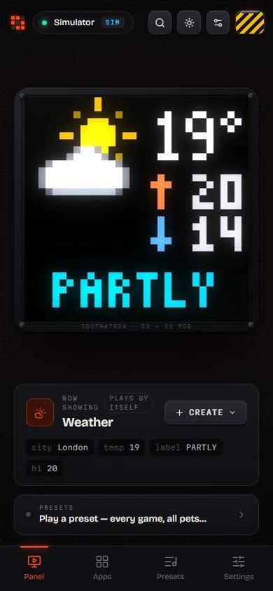 The DeskDot studio on a phone, showing the app library